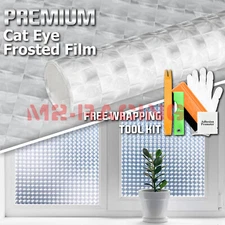 4FTx9FT Clear Cat Eye Frosted Film Glass Home Bathroom Window Security Privacy