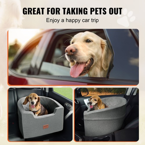 VEVOR Hunde Autositz Vorder/Rücksitz Hundesitz Auto 560x508x410mm 25kg Grau - Bild 6 von 12