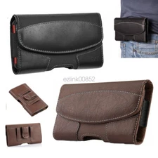 LUXMO Horizontal Leather Cell Phone Pouch Wallet Belt Clip Holster Cover Case