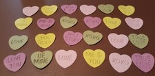24 PC. VALENTINE'S CONVERSATION HEART DIE CUTS FOR PAPERCRAFT APPROX. 3/4"X 3/4