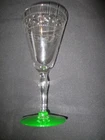 VINTAGE GREEN DEPRESSION GLASS ENGRAVED