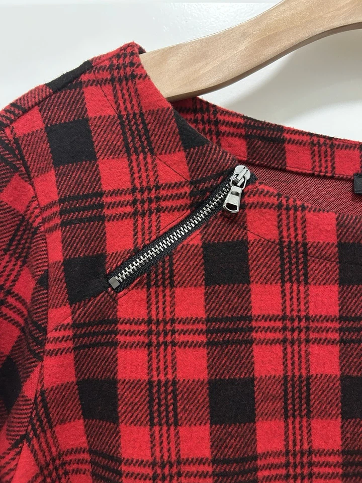 Talbots Red Black Dress Plus Size 1X Tartan Plaid Christmas Holiday EC! - Image 2 of 4