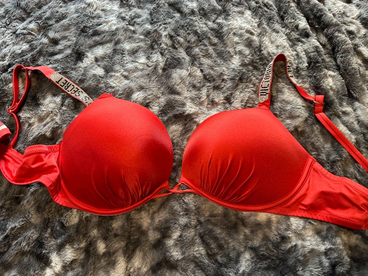 Victoria Secret Swim Bombshell Shine Strap Push-up Bikini Top