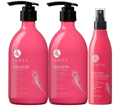 Luseta Keratin 16 oz Shampoo,Conditioner & Leave in Conditioner