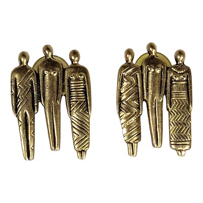 Laurel Burch Ancestor Woman Cast GoldTone Drop Dangling Earrings Group 3 Family