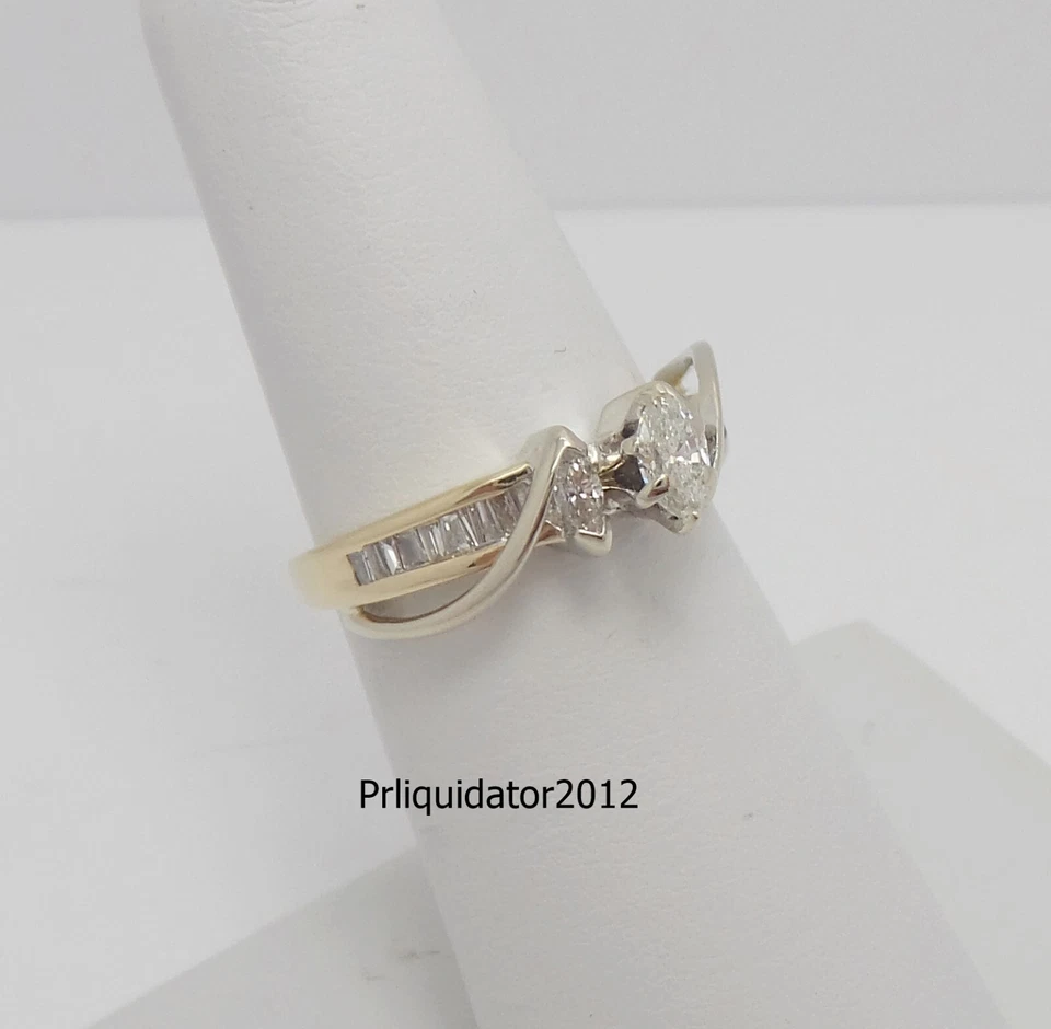1/2CT Natural Marquise Diamond Engagement Wedding Bridal Ring 14K Yellow Gold - Image 2 of 4