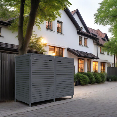 Mülltonnenbox aus Holz bis 240 Liter mit Rückwand in anthrazit Adria 2 Tonnen