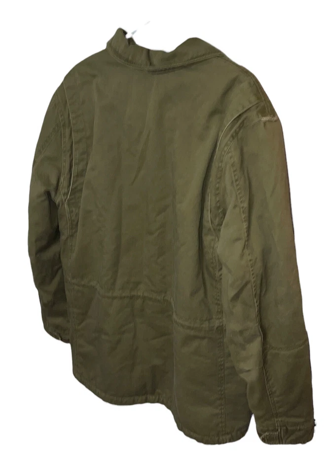 Alpha Industries Mens Sherpa Lined Anorak Style Coat Sz M Olive Green Zip  - Image 2 of 4