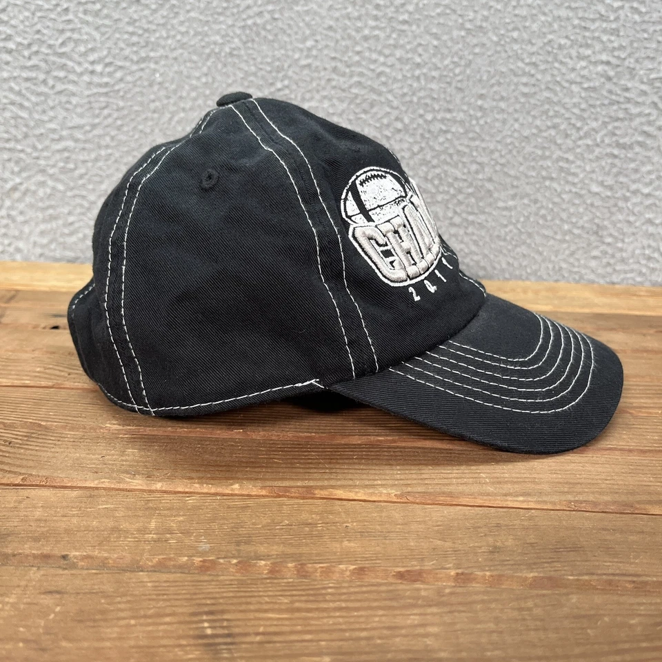 Alabama Carmesí Marea Sombrero Adulto Negro Correa Espalda Papá Gorra Campeones Nacionales NCAA Foto 4 de 4