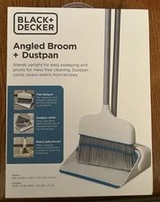 Black and Decker Angled Broom & Dustpan Brand New Upright Space Saving Design