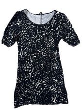 BANANA REPUBLIC Black White Short Sleeve Sheath Dress Women's Size Medium