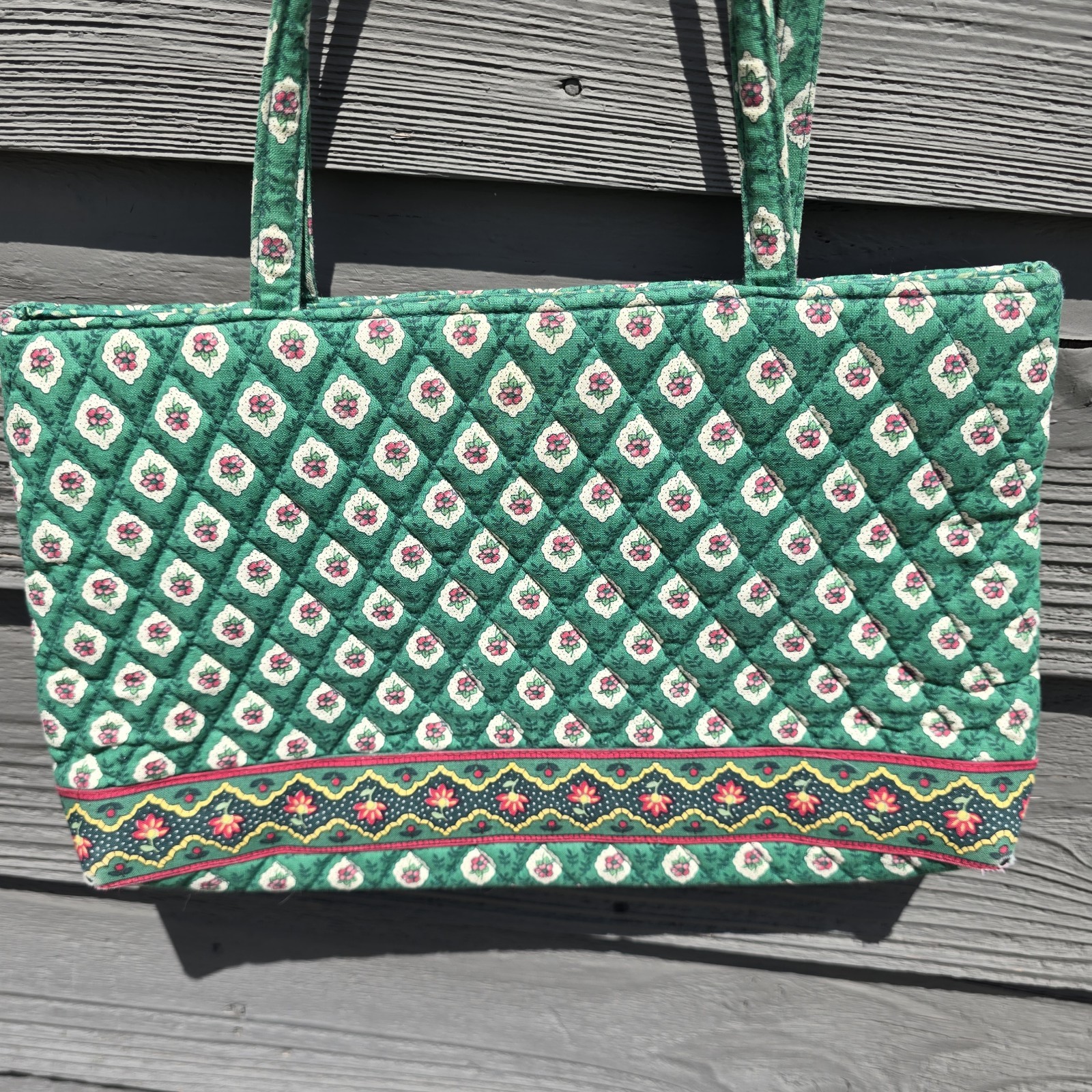Vintage Vera Bradley Retired Greenfield Pattern Tote Bag