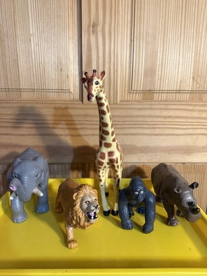 Learning Resources Jumbo Jungle Animals Lot Giraffe Elephant Lion Gorilla Hippo