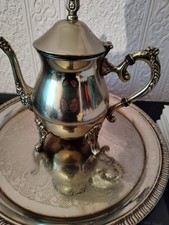 Vintage Coffee Or Tea Silver Plated Tea Pot 4 Gobblits Sugar Bowl Milk Jug Set