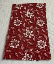 Kitchen Towel Or Show Towel, Cotton, Flower, Leaf & Star Design, Red, White