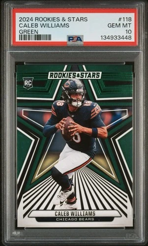 Caleb Williams Rookies Green RC *POP 3* - 2024 Panini Rookies & Stars - PSA 10