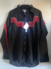 VTG Rockmount Ranch Wear 70s ShirtWestern Pearl Snap Fringe Arms size 16.5 new