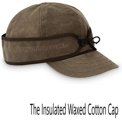 Stormy Kromer The Insulated Waxed Cotton Cap, Dark Oak, Size 7, Water Resistant