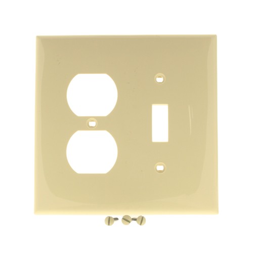 Placa de pared intermedia irrompible Leviton PJ18-I marfil 2 velocidades palanca salida dúplex