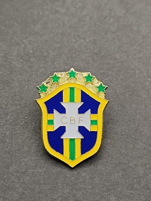 Brazil National Soccer Team Logo Enamel Lapel Pin, FREE SHIPPING!