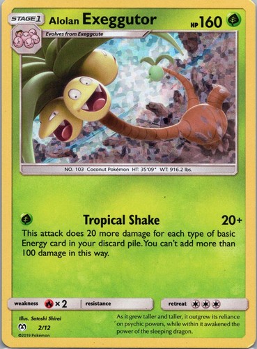 2019 Pokemon McDonald's Promos 2019 Alolan Exeggutor 002/012 Holo Promo NM