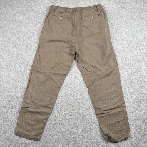 Polo Ralph Lauren Linen Blend Houndstooth Large Slim Pants Drawstring Gentleman - Picture 7 of 10