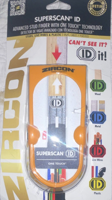 Zircon SuperScan ID Stud Finder One Touch LED Multi-Color SpotLite Pointer