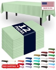 Pureegg Plastic Table Cloth Disposable 12 Pack, 54 x 108 Inch Table Cloths, East