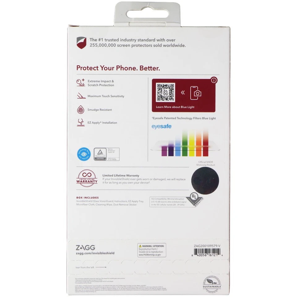 Pantalla protectora de visión de vidrio ZAGG InvisibleShield para Moto G Stylus 5G (2022) Foto 2 de 4