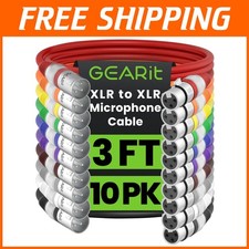 Color Matched XLR Microphone Cords - 10 Pack