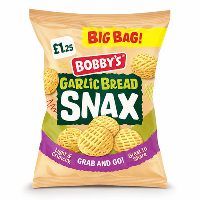 Bobby's Knoblauchbrot Snax Box mit 15 Päckchen à 84g pro Packung PM 1,25£