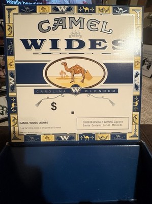 Vintage Camel Wides Cardboard Store Display Tobacco Advertising