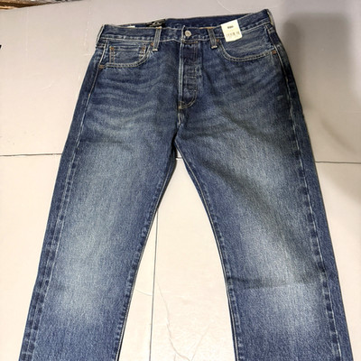 Levis Premium Jeans 501 ST Slim Taper 33 32 (33x31) Faded Distressed Selvedge
