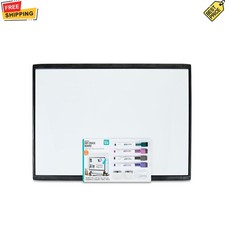 Pen Gear Magnetic Dry Erase Board 17 x 23 Inch Black for Home Office Notes
