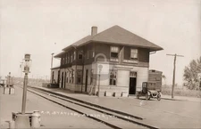 Alburgh VT Railroad Train Station Custom House 1910s RPPC Photo Postcard COPY