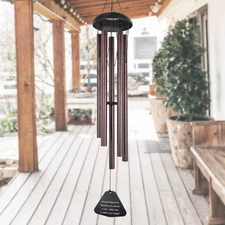 36" Metal Wind Chimes Outdoor Deep Tone 5 Tubes Memorial Gift Serenity Chime