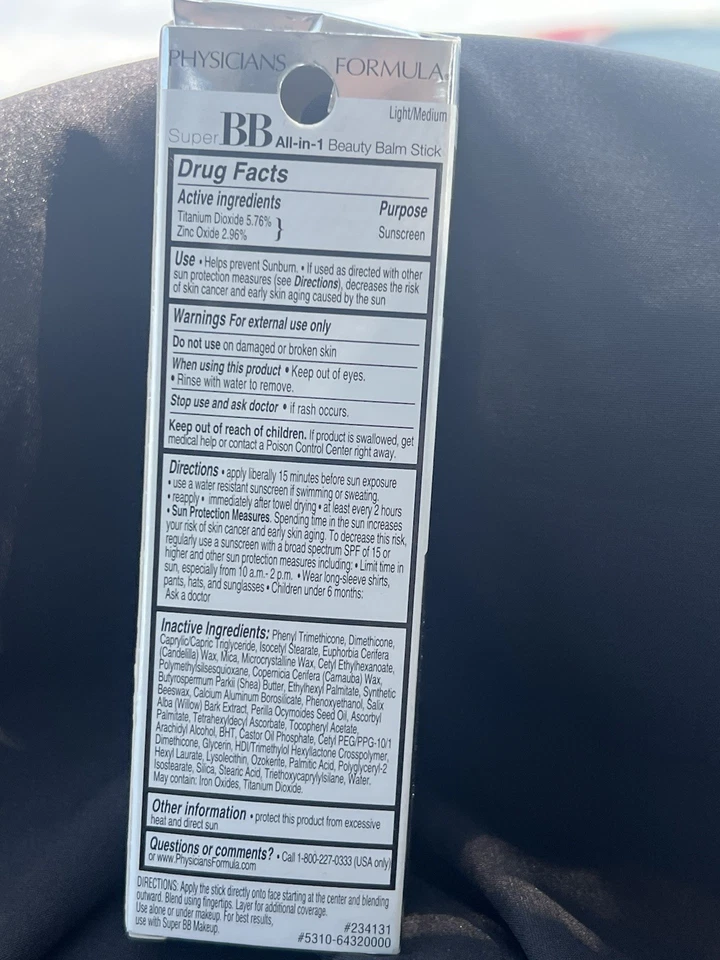 PHYSICIANS FORMULA Super BB All in 1 BEAUTY BALM STICK ~ LIGHT/MEDIUM #6432 NEW - Image 2 of 4