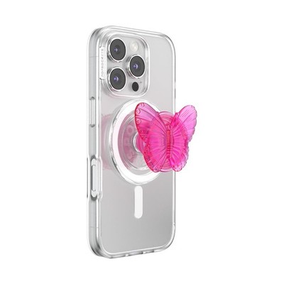 Phone Grip MagSafe Magnetic Holder Stand Molded Butterfly PopSockets Magenta