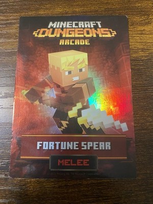 Minecraft Dungeons Arcade Card Series 1 Fortune Spear #15/60 Rare Holo