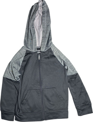 Jumping Beans Boys Full Zip Fleece Hoodie Black Gray Size 6 Long Sleeve