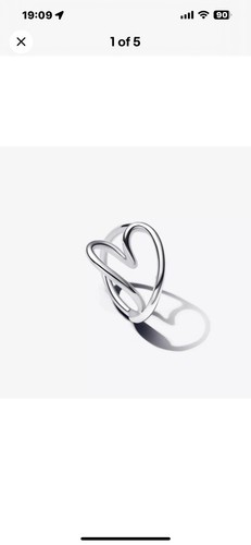 Heart Pandora Ring 100% Genuine, Organically Shaped Heart Ring 52 UK L NEW - Picture 1 of 6