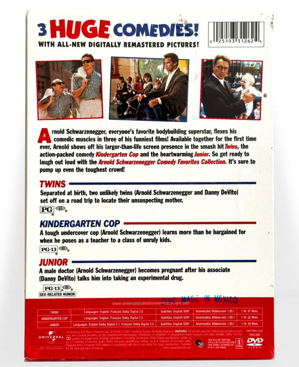 Twins / Kindergarten Cop / Junior (2-Disc DVD, 1988-1994) NEW