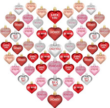 30Pcs Valentine'S Day Heart Shaped Ornaments with Sweet Love Words, 10 Styles Va