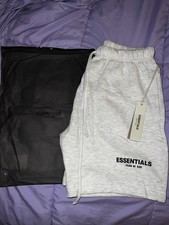Essentials Fear of God ESSENTIALS Men's Gray Fleece Drawstring Shorts M Pockets