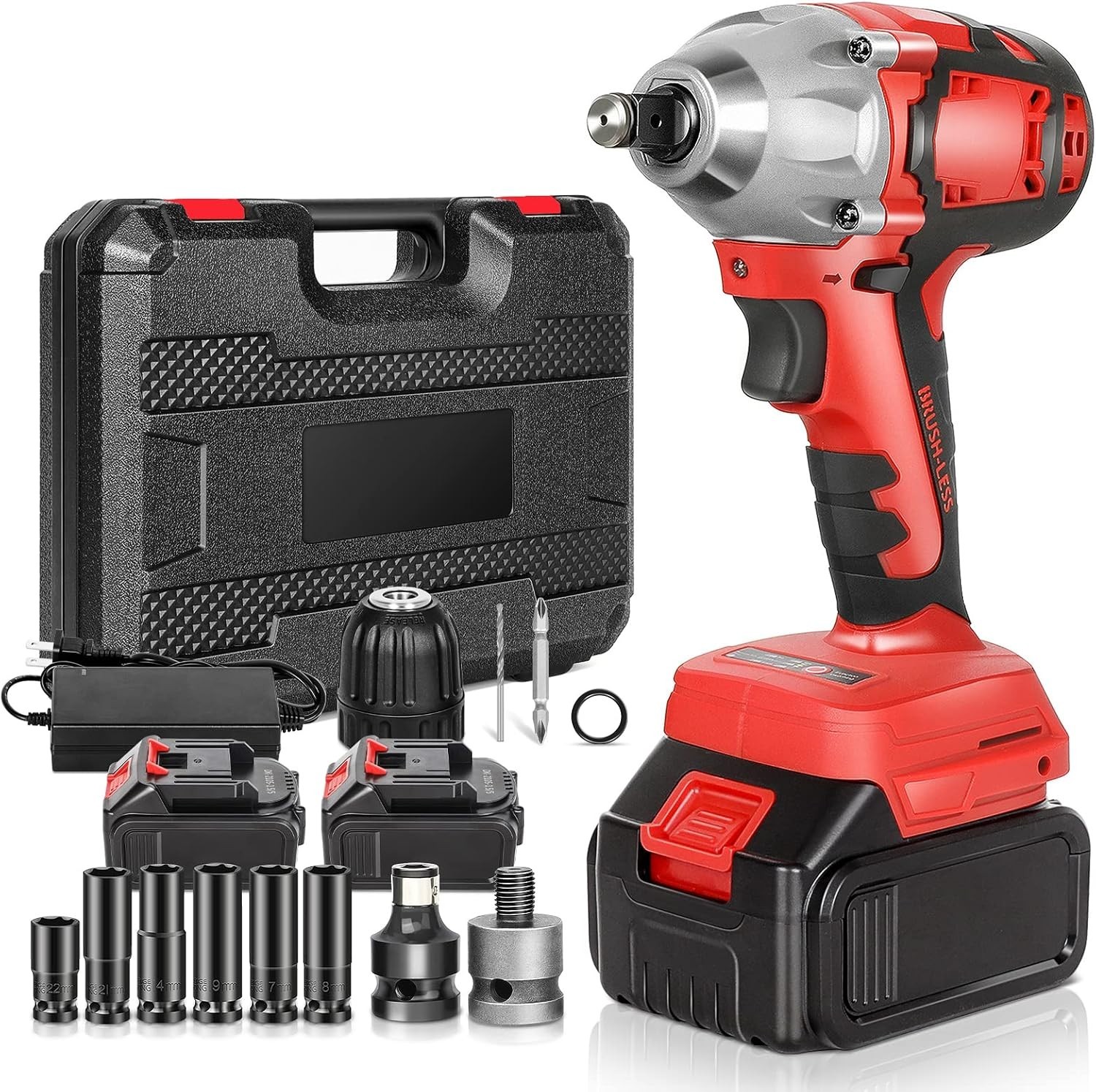 20V Llave De Impacto 1/2 Inalambrica Pistola Con Bateria y Cargador En Oferta