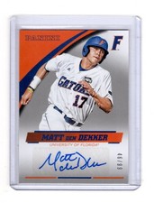2015 PANINI FLORIDA GATORS MATT DEN DEKKER #MD-FL SILVER AUTO 46/99 AUTOGRAPH