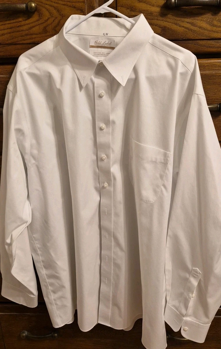 mens white dress shirt 19 36 37 White Big & Tall 19 Size Dress Shirts for Men for sale