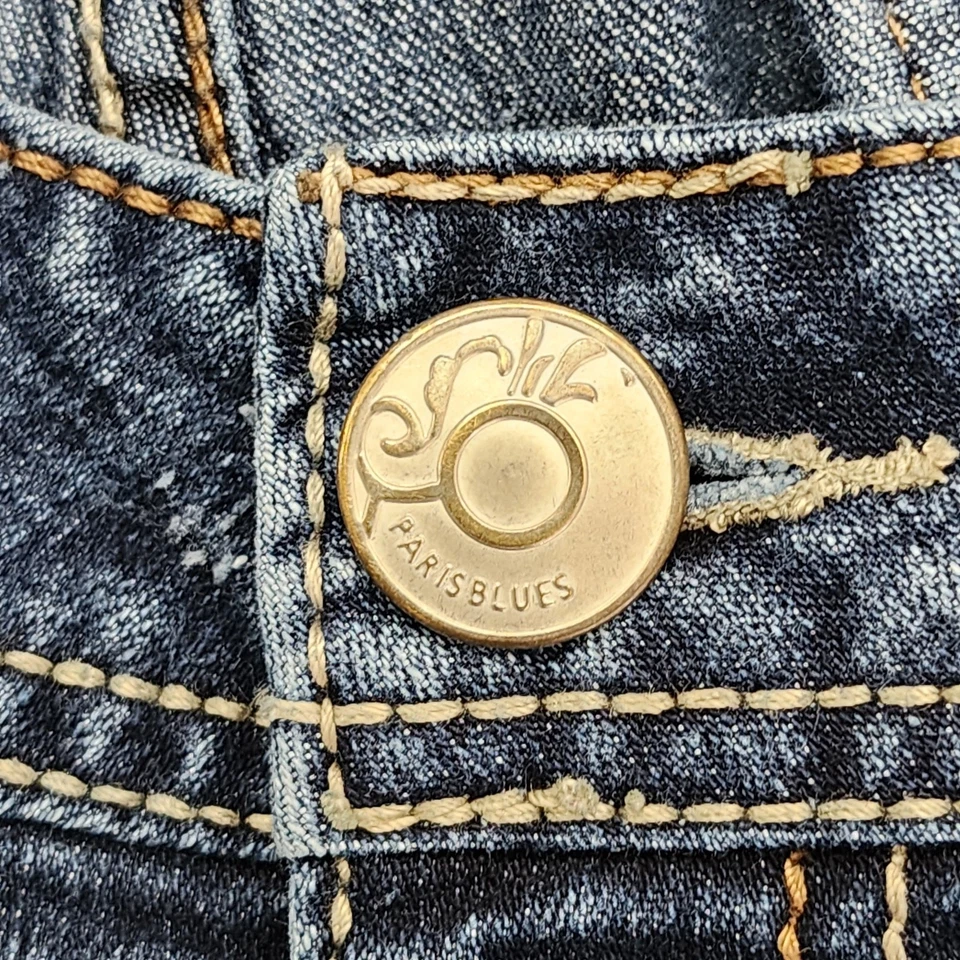 Pantalones de mezclilla vintage Y2K Paris azules para mujer 11 jóvenes azules tiro bajo ajustados elásticos Foto 2 de 4