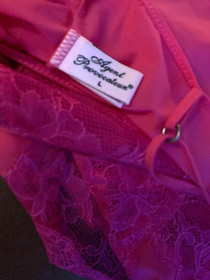 Agent Provocateur pink mini slip M L stretch chiffon & lace cami top