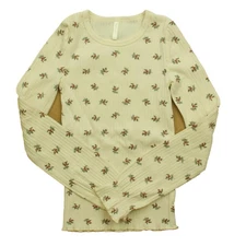 Rylee + Cru Ribbed Long Sleeve Top Brick Ditsy Pattern Size 10-12 Years Kids